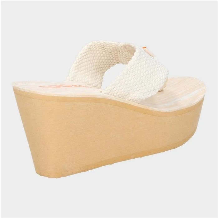 Rocket Dog Diver Womens Cream Wedged Sandal - Image 2