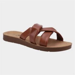 Divaz Zurich Womens Tan Slider Sandal