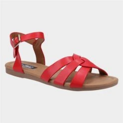 Divaz Antalya Womens Red Strappy Sandal