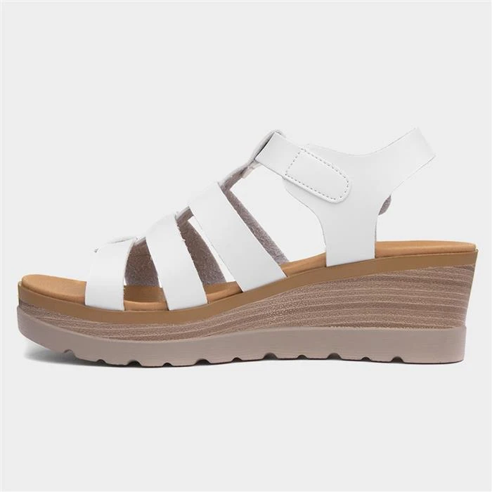 Lilley & Skinner Jakarta Womens Wedge White Sandal - Image 2