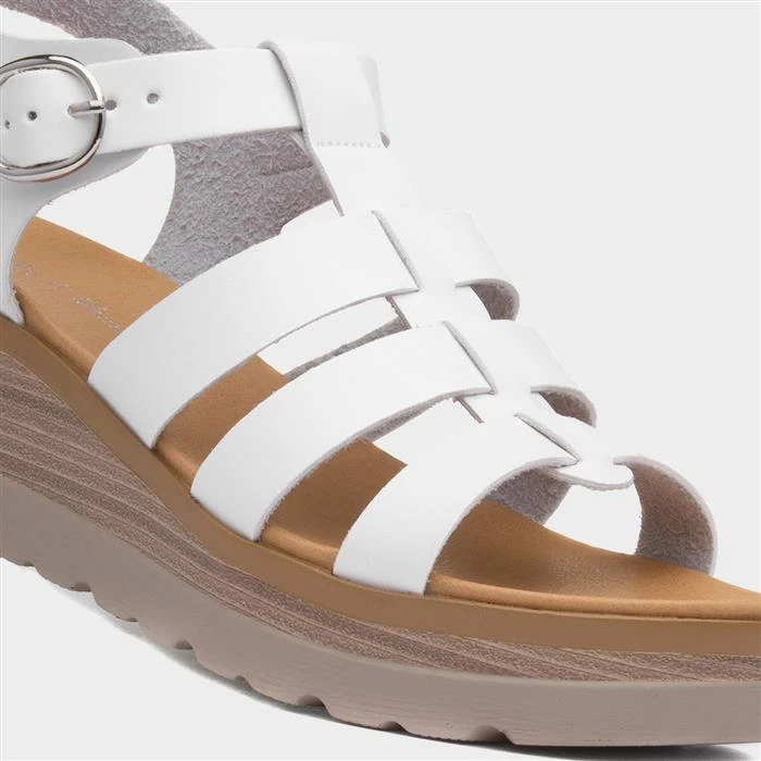 Lilley & Skinner Jakarta Womens Wedge White Sandal - Image 4