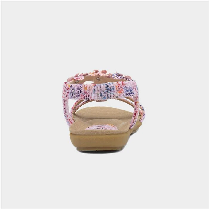 Lilley Womens Pink Multi Flower Sandal - Image 3