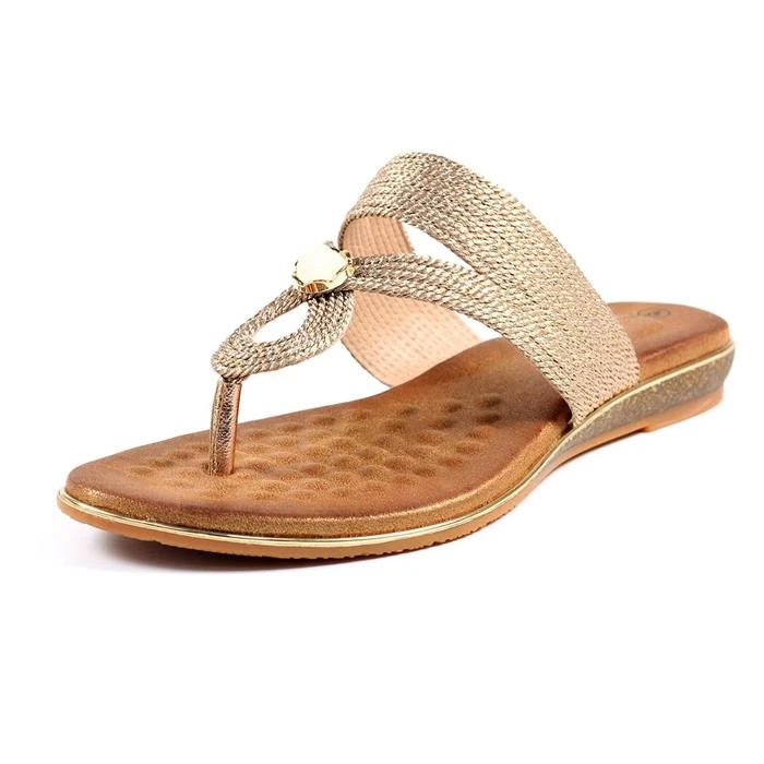Lunar Ezra Womens Metallic Rose Gold Sandal