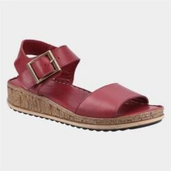 Hush Puppies Ellie Womens Red Leather Sandal