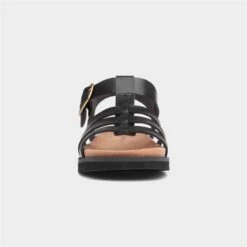 Heavenly Feet Saltwater Womens Black Sandal