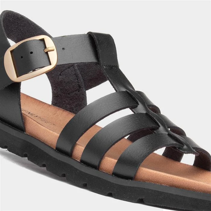 Heavenly Feet Saltwater Womens Black Sandal - Image 4