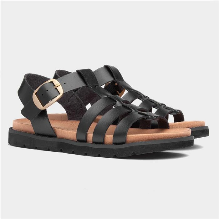 Heavenly Feet Saltwater Womens Black Sandal - Image 5