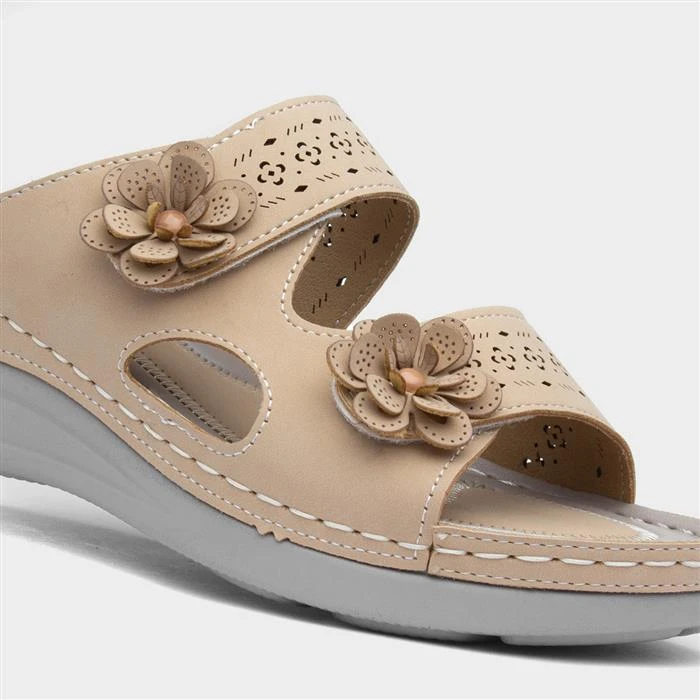 Comfy Steps Madeira Womens Beige Sandal - Image 4