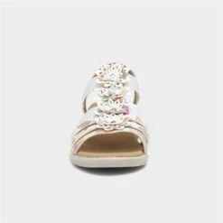 Softlites Womens White Floral Sandals