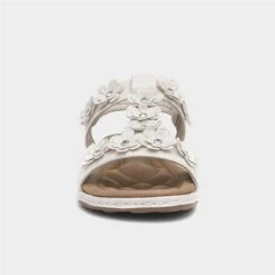 Lilley Womens Beige Sandal With Flowers