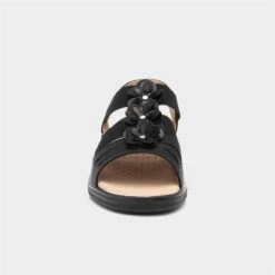 Softlites Womens Black Strappy Comfort Sandal