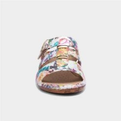 Cushion Walk Claudia Womens White Floral Sandal