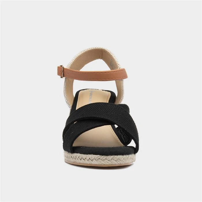 Dunlop Natalie Womens Black Wedge Sandal