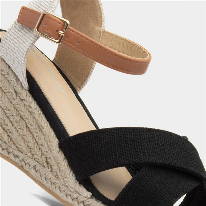 Dunlop Natalie Womens Black Wedge Sandal - Image 4
