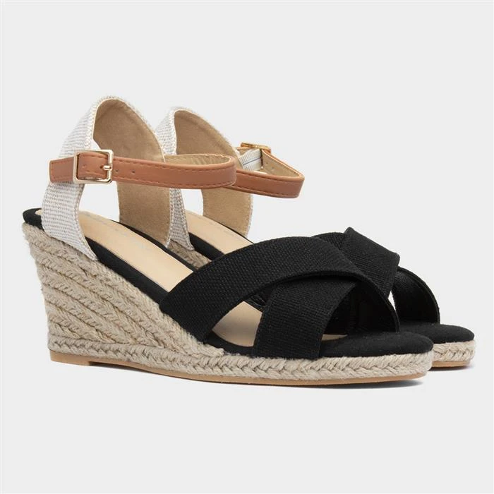 Dunlop Natalie Womens Black Wedge Sandal - Image 5