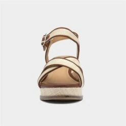 SJ Zuka Womens Tan Wedge Sandal