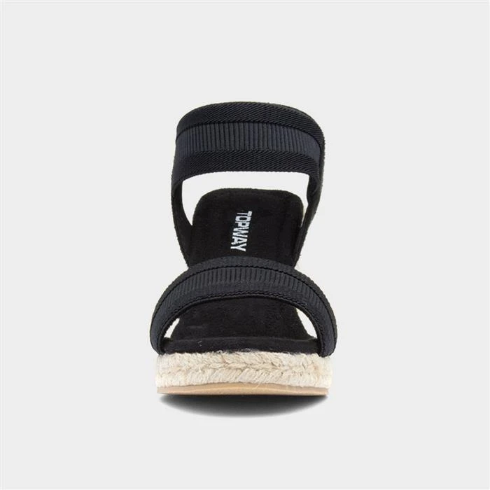 Topway Womens Black Wedge Sandal