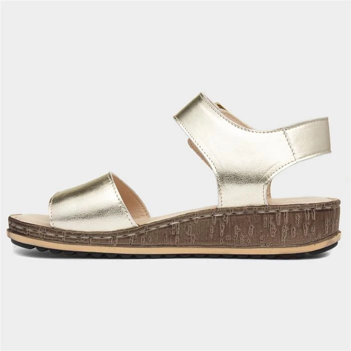 Hush Puppies Ellie Womens Gold Leather Sandal - Image 2