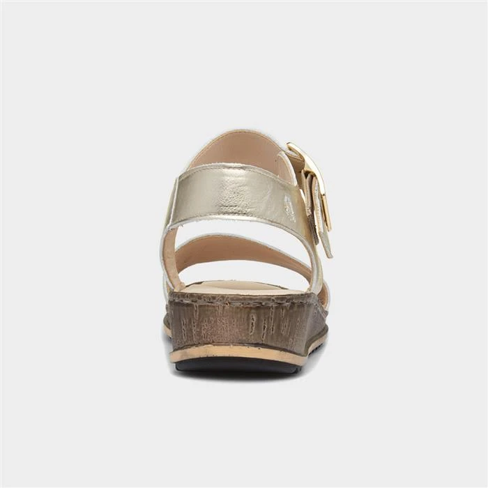 Hush Puppies Ellie Womens Gold Leather Sandal - Image 3