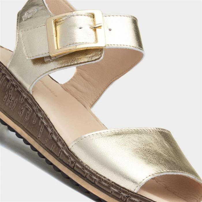 Hush Puppies Ellie Womens Gold Leather Sandal - Image 4