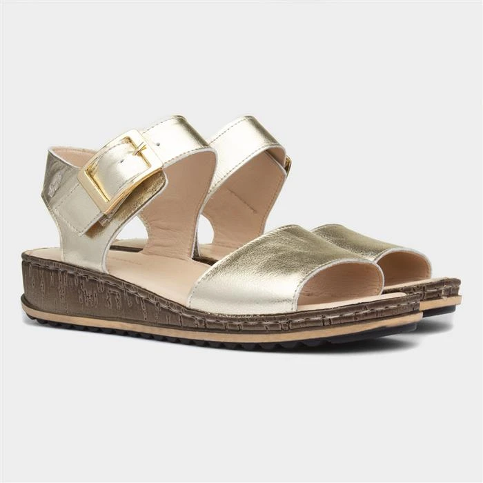 Hush Puppies Ellie Womens Gold Leather Sandal - Image 5