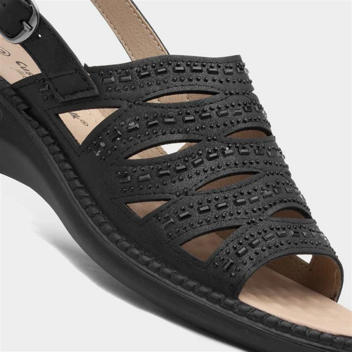 Cushion Walk Kaz Black Strappy Sandal - Image 4