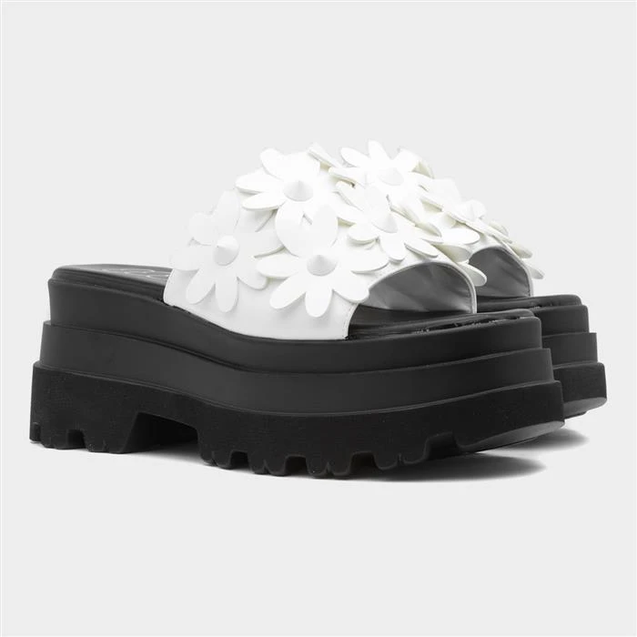 Heart Swag01 Womens White Flower Sandal - Image 5