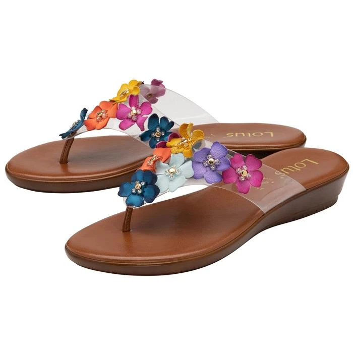 Lotus Womens Multi-Coloured Toe-Post Sandals