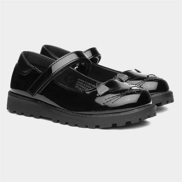 Walkright Lucy Kids Black Patent Cat Face Shoe - Image 5