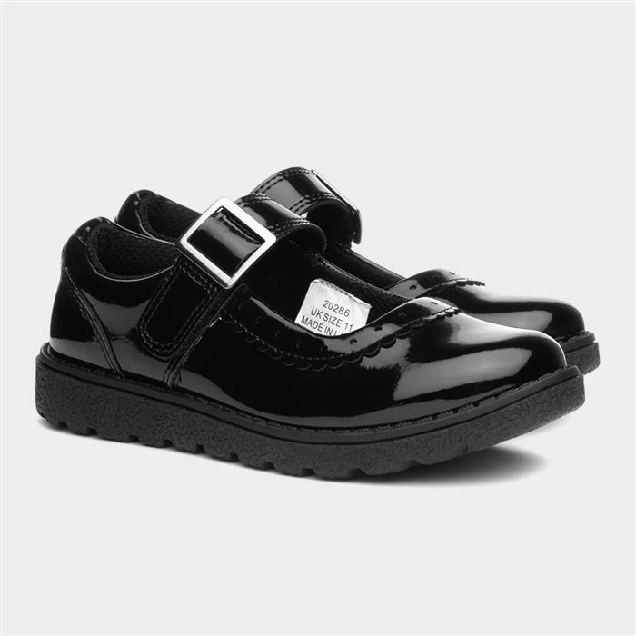 Buckle My Shoe Avon Girls Black Easy Fasten Shoe - Image 5