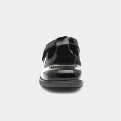 Kickers Fragma Girls Leather Black Patent Shoe