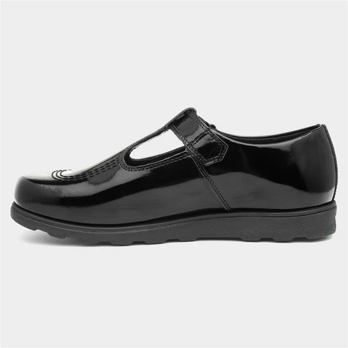 Kickers Fragma Girls Leather Black Patent Shoe - Image 2
