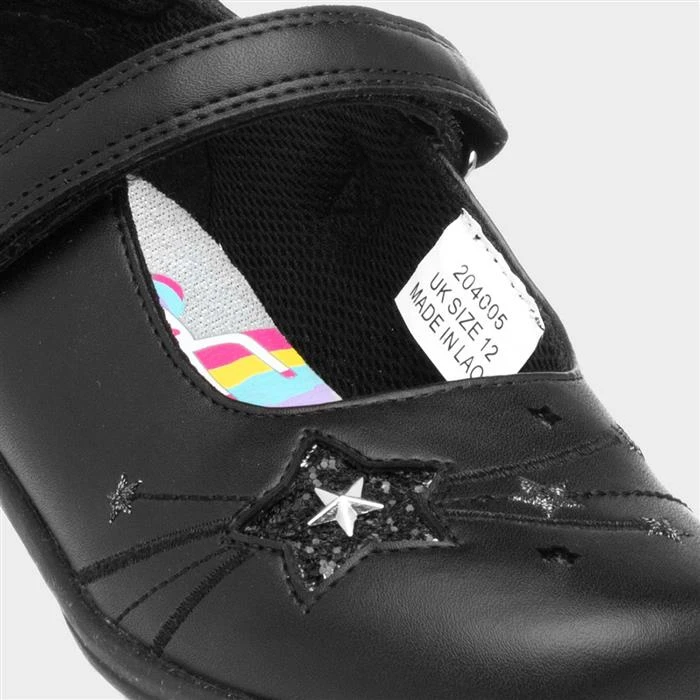 Buckle My Shoe Jamaica Girls Black Bar Shoe - Image 4