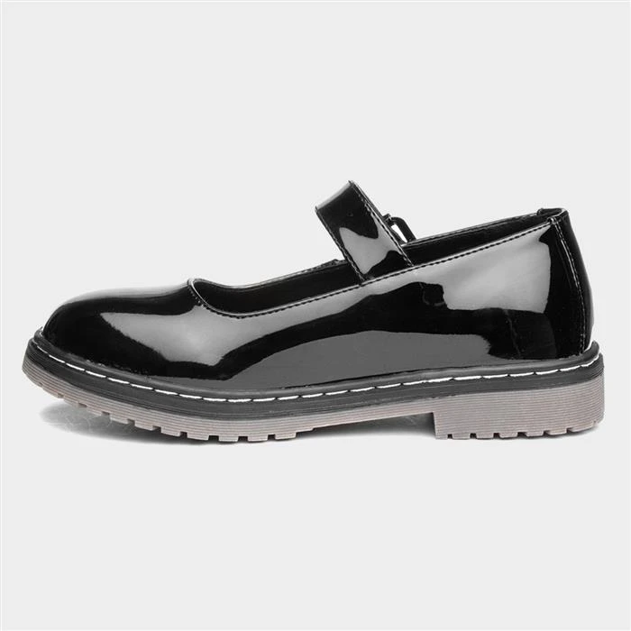 Lilley Girls Black Patent Bar Shoe - Image 2