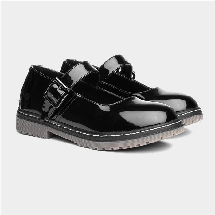 Lilley Girls Black Patent Bar Shoe - Image 5