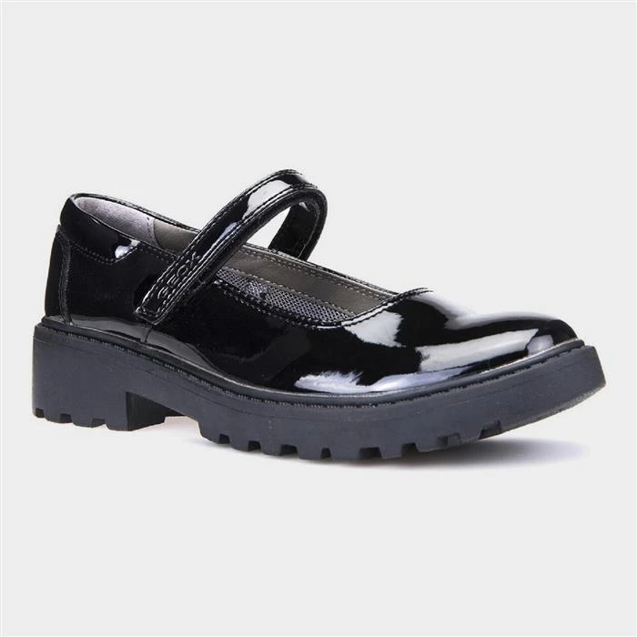 Geox J Casey G. P Kids Black Patent Leather Shoe