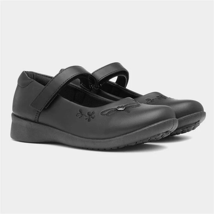 Buckle My Shoe Dragonfly Kids Black School Shoe - Image 5