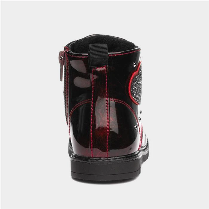 Chatterbox Chrissy Girls Burgundy Ankle Boot - Image 3