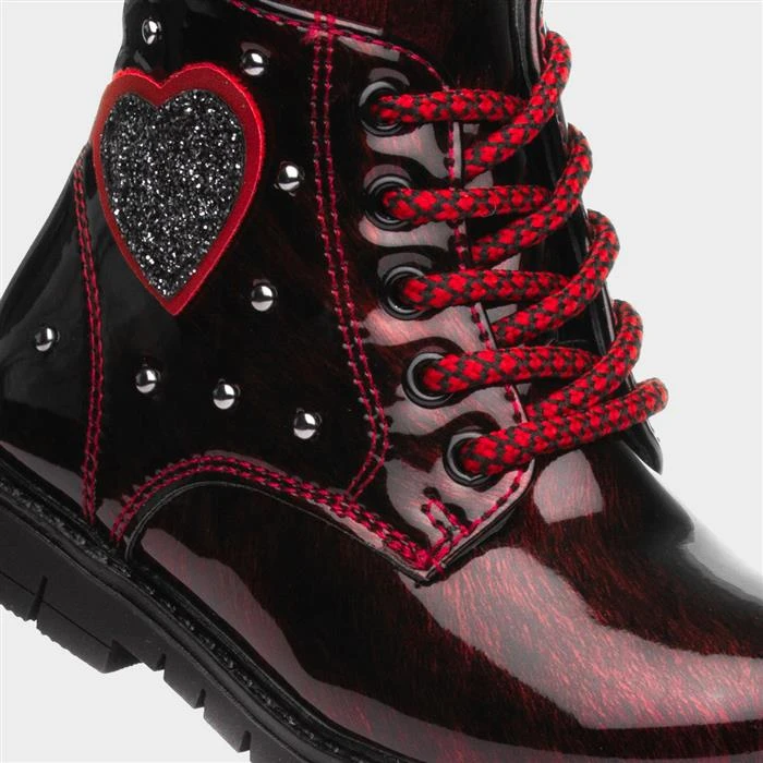 Chatterbox Chrissy Girls Burgundy Ankle Boot - Image 4