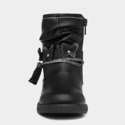 Walkright Girls Black Butterfly Ankle Boot
