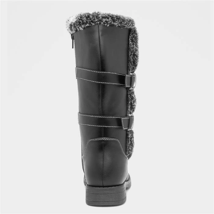 Lilley Girls Black Faux Fur Calf Boot - Image 3