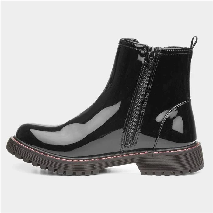 Lilley Girls Black Patent Chelsea Boot - Image 2