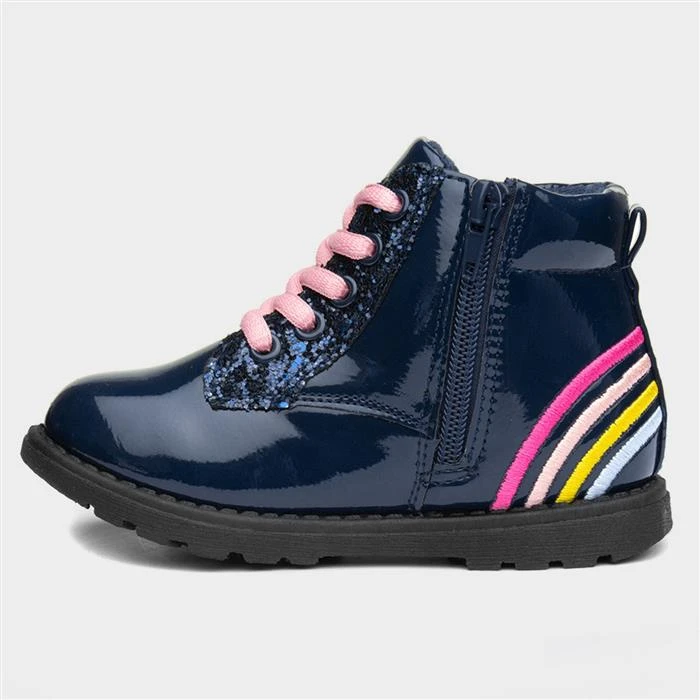 Buckle My Shoe Teena Kids Navy Rainbow Boot - Image 2