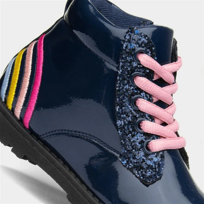 Buckle My Shoe Teena Kids Navy Rainbow Boot - Image 4
