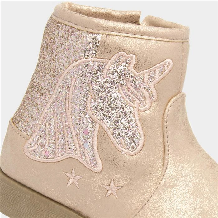 Buckle My Shoe Girls Kids Pink Unicorn Ankle Boot - Image 4