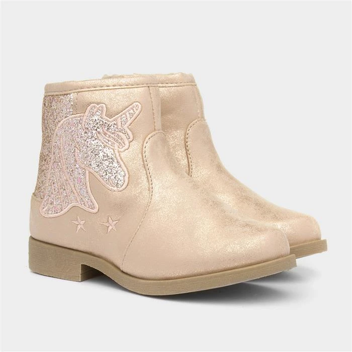 Buckle My Shoe Girls Kids Pink Unicorn Ankle Boot - Image 5