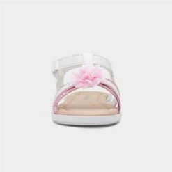 Walkright Girls White And Pink Shimmer Sandal