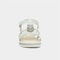 Walkright Girls White Heart Easy Fasten Sandal