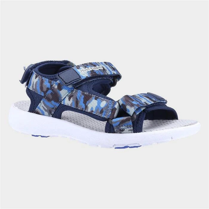 Hush Puppies Miles Kids Blue Camo Print Sandal