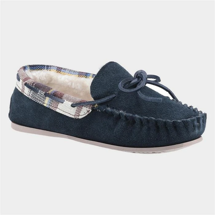 Cotswold Kilkenny Womens Navy Moccasin Slipper